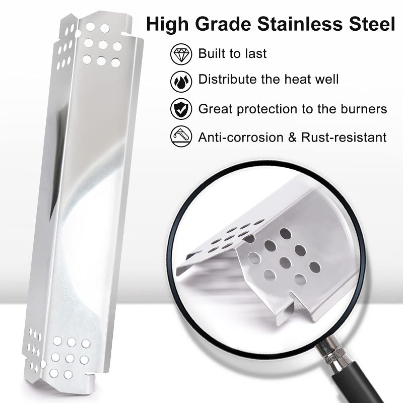 Criditpid Grill Heat Plate Parts for Home Depot Nexgrill 720-0830H, 720-0888N, 720-0888, 720-0864, 720-0896B, Stainless Steel Grill Heat Tent, Burner Cover, Flame Tamer for 4 Burner Members Mark 720-0830G - Image 5